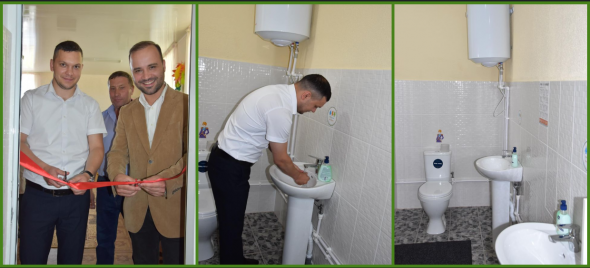 FOTO // Deputat socialist să fii, WC-uri să inaugurezi. Câteva luni în urmă, Mizdrenco a mai tăiat o panglică la un bloc sanitar